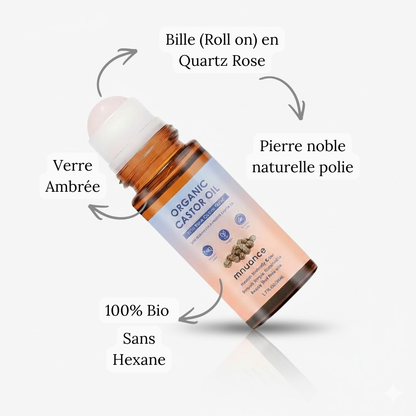 Huile de Ricin Biologique & Roller Quartz Rose