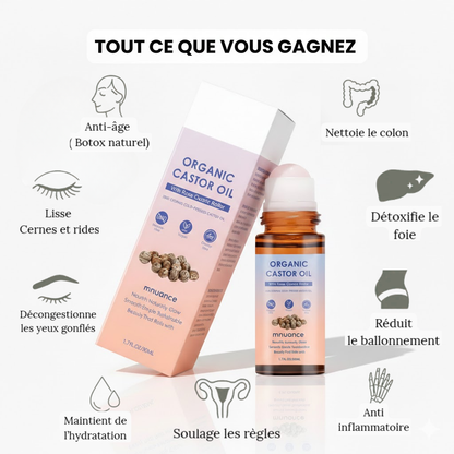 Huile de Ricin Biologique & Roller Quartz Rose